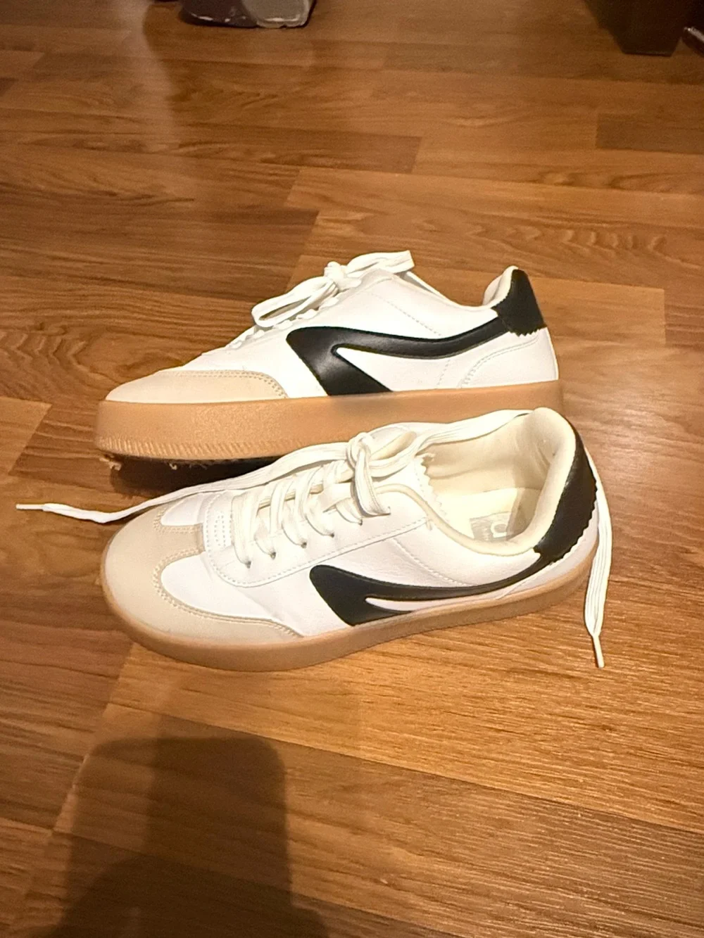 Dolce Vita White and Black Platform Sneakers